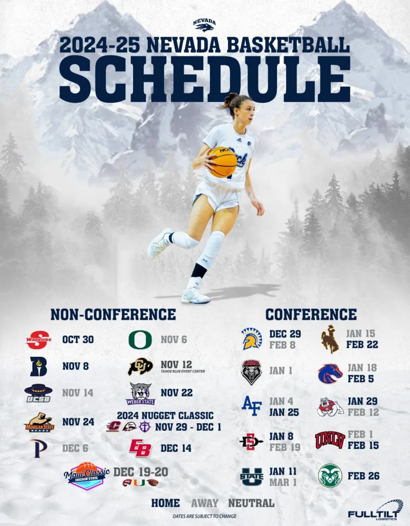 2024-2025 Nevada Basketball Schedule