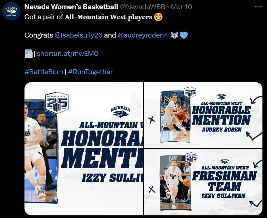 Izzy Sullivan - Nevada Women's Basketball - Mountain West Honors 2024